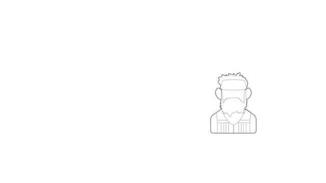 Programmer icon animation best outline object on white background