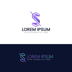 S letter Modern gradient color  tech business logo design template 