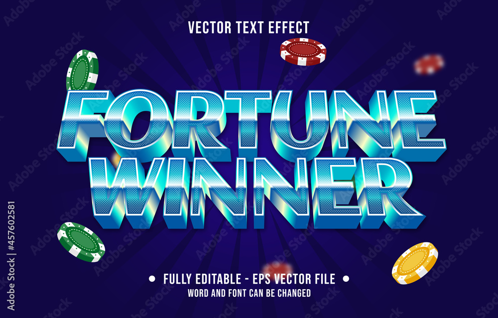 Wall mural editable text effect gradient color casino poker game style font effect template