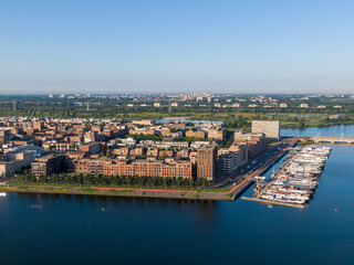 Obraz premium Aerial view of IJburg residential district in Amsterdam