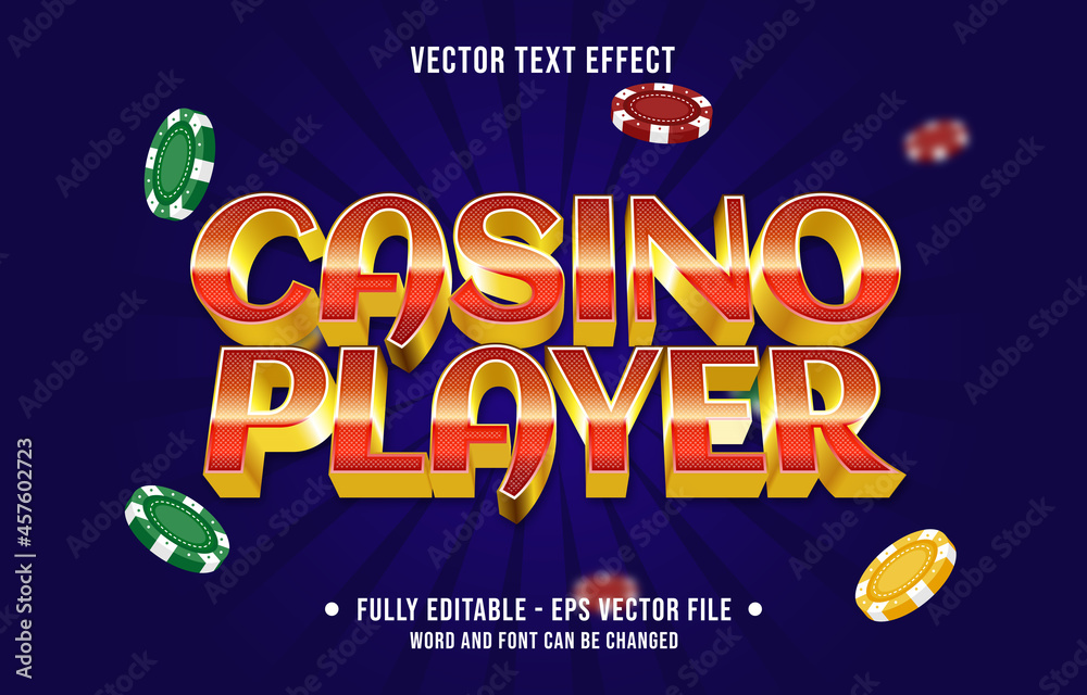 Wall mural editable text effect gradient color casino poker game style font effect template