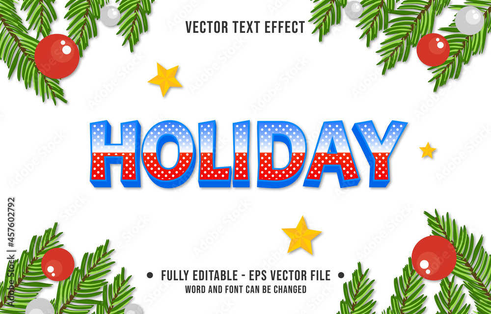 Wall mural editable text effect gradient color christmas holiday style font effect template