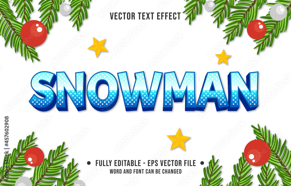 Wall mural editable text effect gradient color christmas holiday style font effect template
