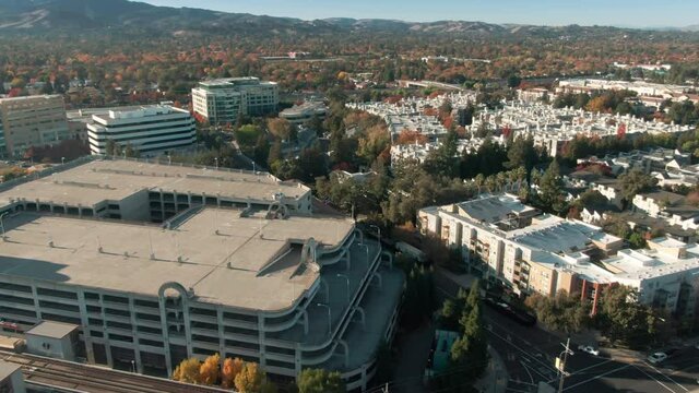 Aerial: Downtown Walnut Creek. California, USA