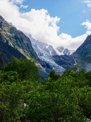 Fototapeta na wymiar Tsey glacier in North Ossetia-Alania, Russia - North Ossetia State National park