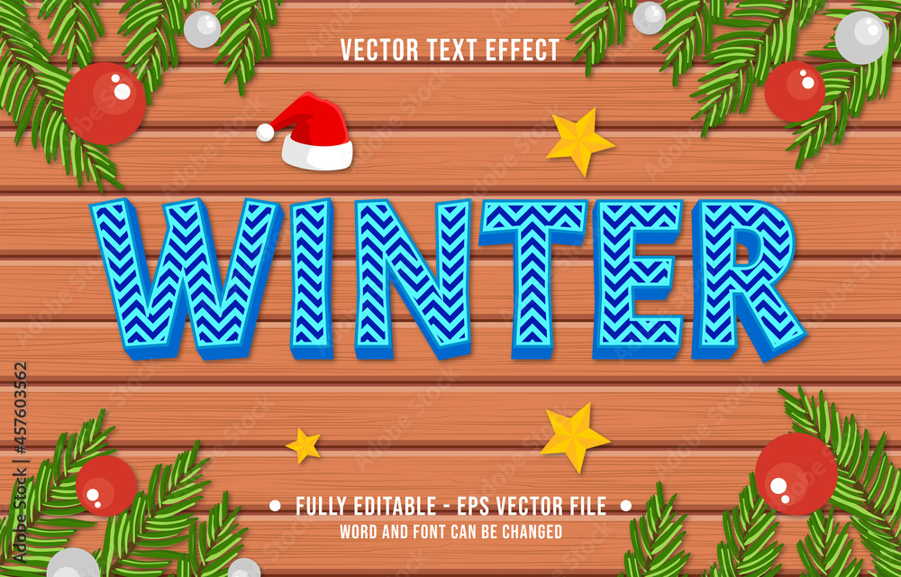 Wall mural editable text effect gradient color christmas holiday style font effect template