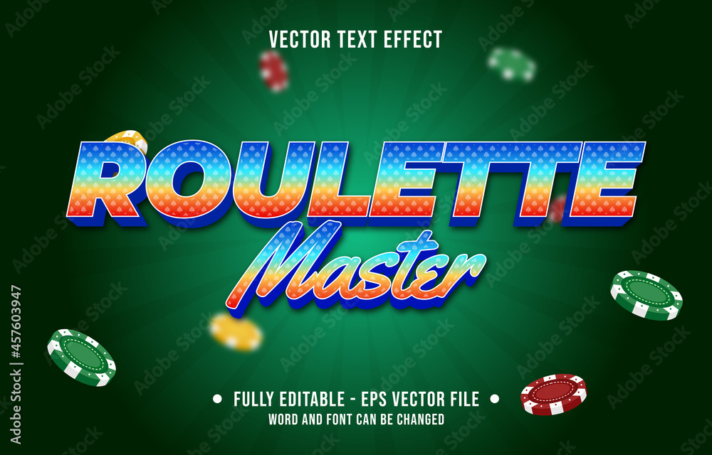 Wall mural editable text effect gradient color casino poker game style font effect template