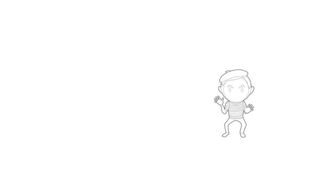 Clown icon animation best outline object on white background