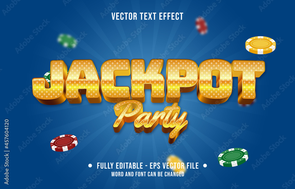 Wall mural editable text effect gradient color casino poker game style font effect template