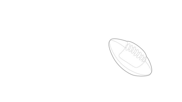 Rugby ball icon animation best outline object on white background