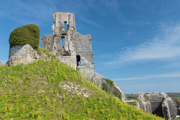 The ruins of Corfe castle in Dorset