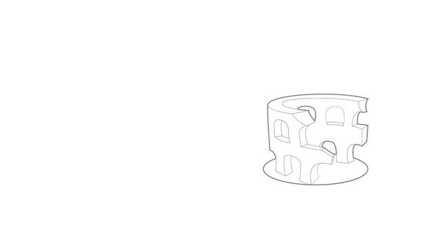 Coliseum icon animation best outline object on white background