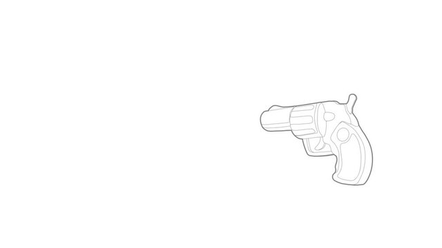 Gun icon animation best outline object on white background