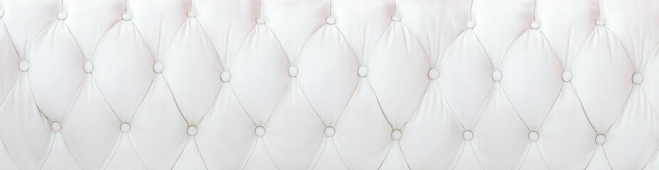 Tela de fondo de textura. Fondo de tapicería de cuero blanco en formato panorámico.