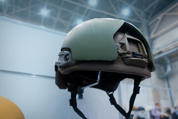 Personal protective equipment. Lightweight ballistic helmet. - obrazy, fototapety, plakaty
