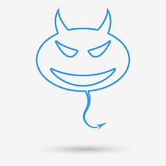 Devil sticker, isolated object. Vector illustration.
