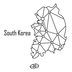 South Korea map icon, vector illustration in black isolated on white background.