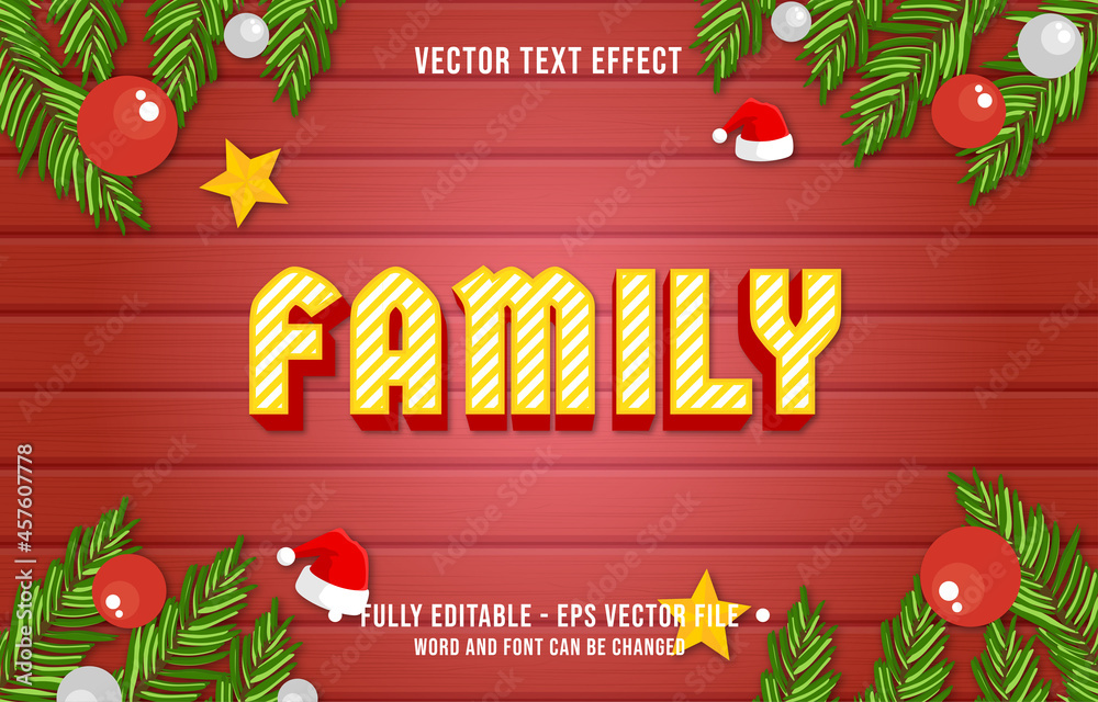 Wall mural editable text effect gradient color christmas holiday style font effect template