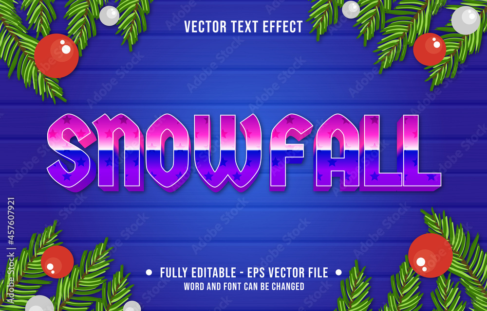 Wall mural editable text effect gradient color christmas holiday style font effect template