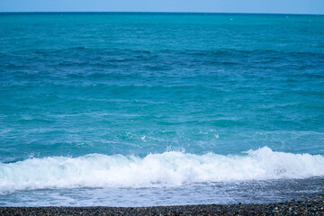 新潟県糸魚川市にあるラベンダービーチ周辺の風景 Scenery around Lavender Beach in Itoigawa City, Niigata Prefecture.