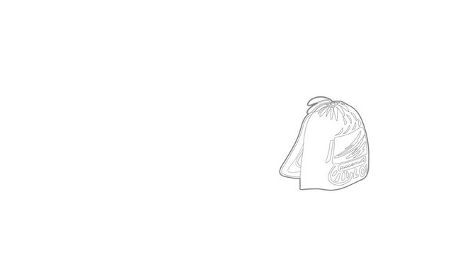 Sport backpack icon animation best outline object on white background