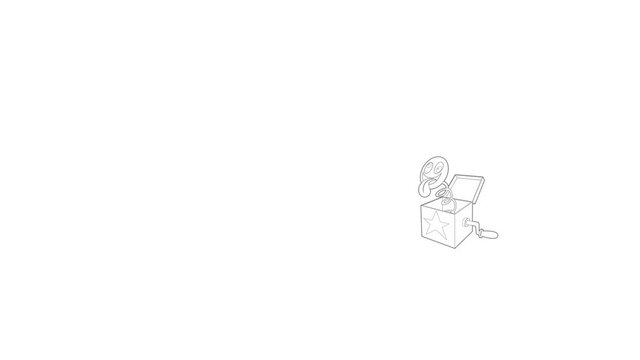 Toy box in spring icon animation best outline object on white background
