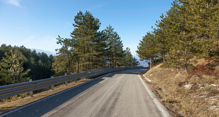 Fototapeta premium San Benedetto Del Tronto, Marche, Italy- December 25, 2015 - A Bend In The Road