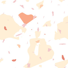 Terrazzo seamless pattern. Orange realistic