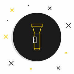 Line Flashlight icon isolated on white background. Colorful outline concept. Vector