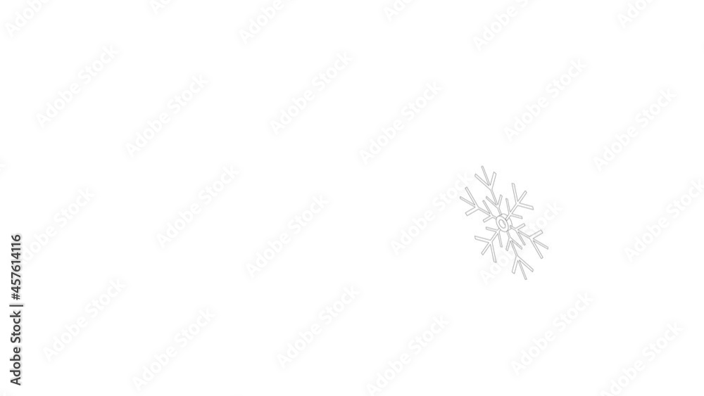 Wall mural Snowflake icon animation best outline object on white background - Wall murals