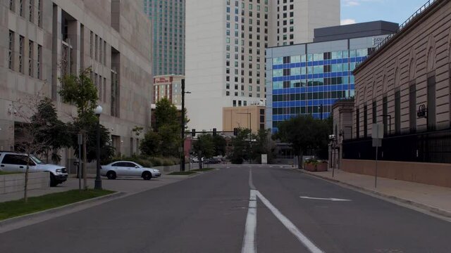 Cars rive On Denver City Street
