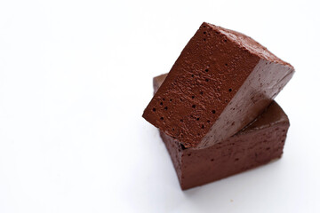 chicken blood tofu on white background