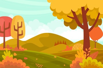 hand drawn autumn background vector design illustration