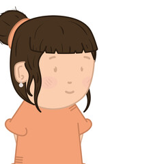 Isolated happy young woman cartoon
