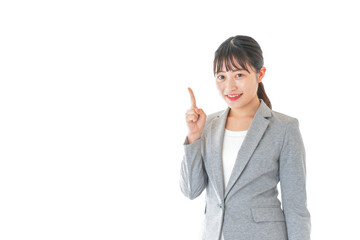 ポイントを指差すビジネスウーマン