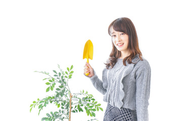 ガーデニングをする女性