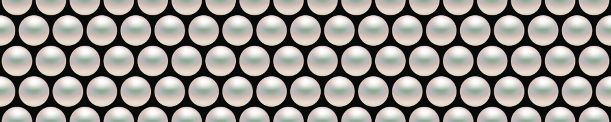 Black luxury background with pearls. Vector illustration. 