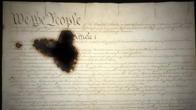 The Constitution Document Burning Away