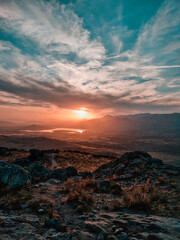 Atardecer en la montaña.