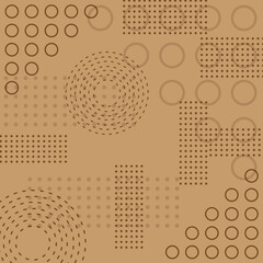 Brown abstract minimal dots and circles background style vector