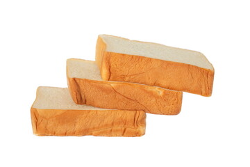 Slice of bread isolated on white background.