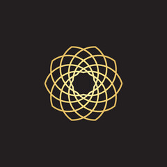 mandala flower decoration logo design with luxury lines