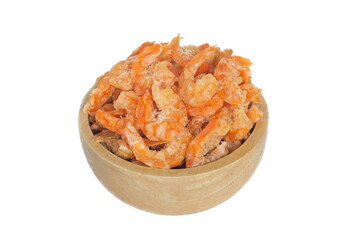 Dried shrimps isolated on white background,food preservation concept.