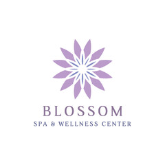 beautiful blooming flower logo design. flower spa logo