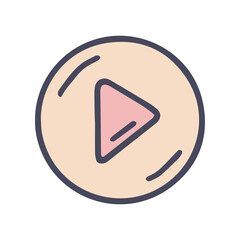 play button color vector doodle simple icon