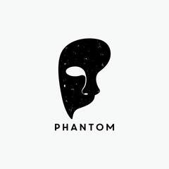Phantom, mask, opera, theatre, theater, horror, mystery, logo icon illustration inspiration