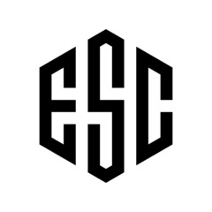 ESC Initial three letter logo hexagon