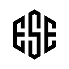 ESE Initial three letter logo hexagon