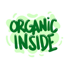 organic inside quote text typography design graphic vector illustration