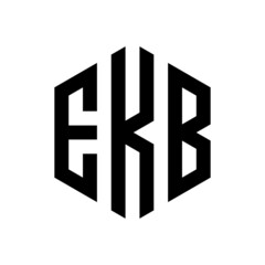 EKB Initial three letter logo hexagon